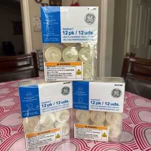 GE "3 sets"LED Flickering 12-pack Tea Light Flameless Candles Wedding Luminarias